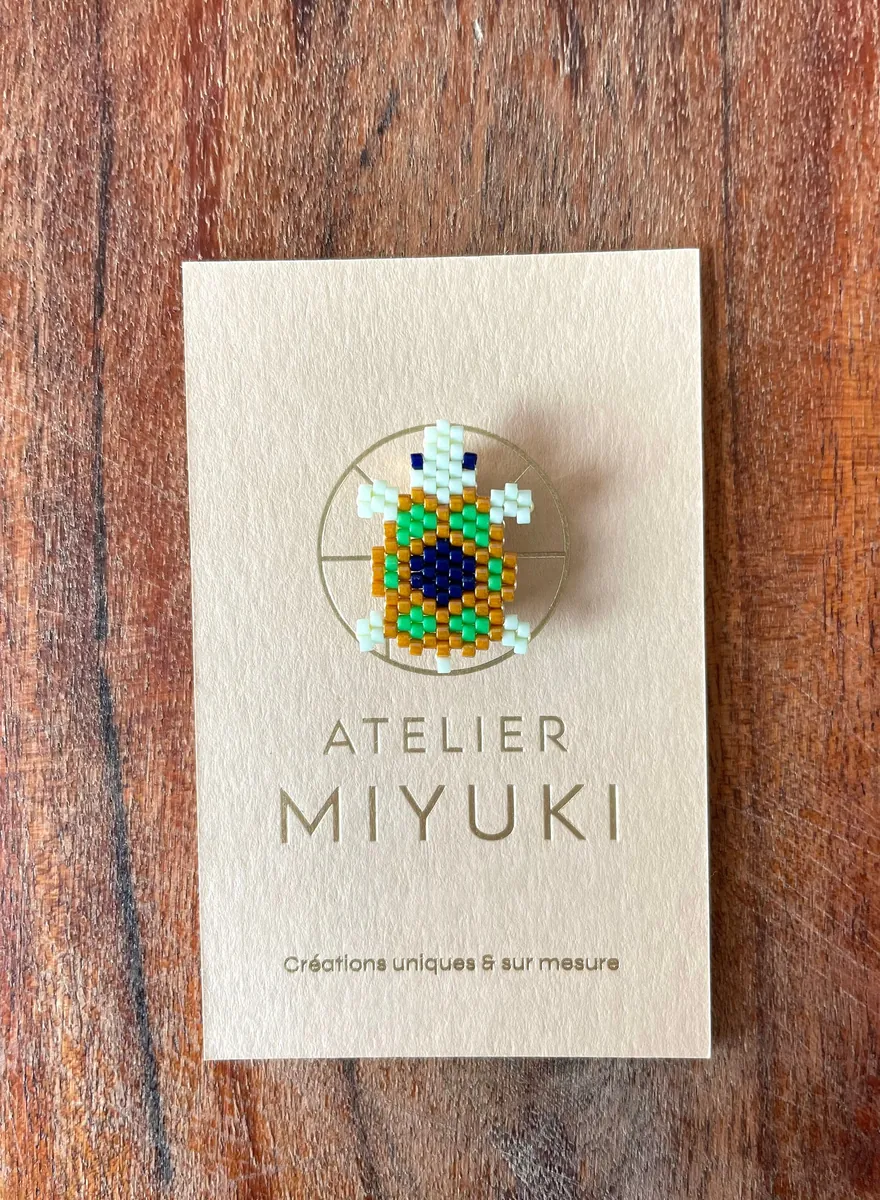 Broche Tortue en perles — Atelier Miyuki