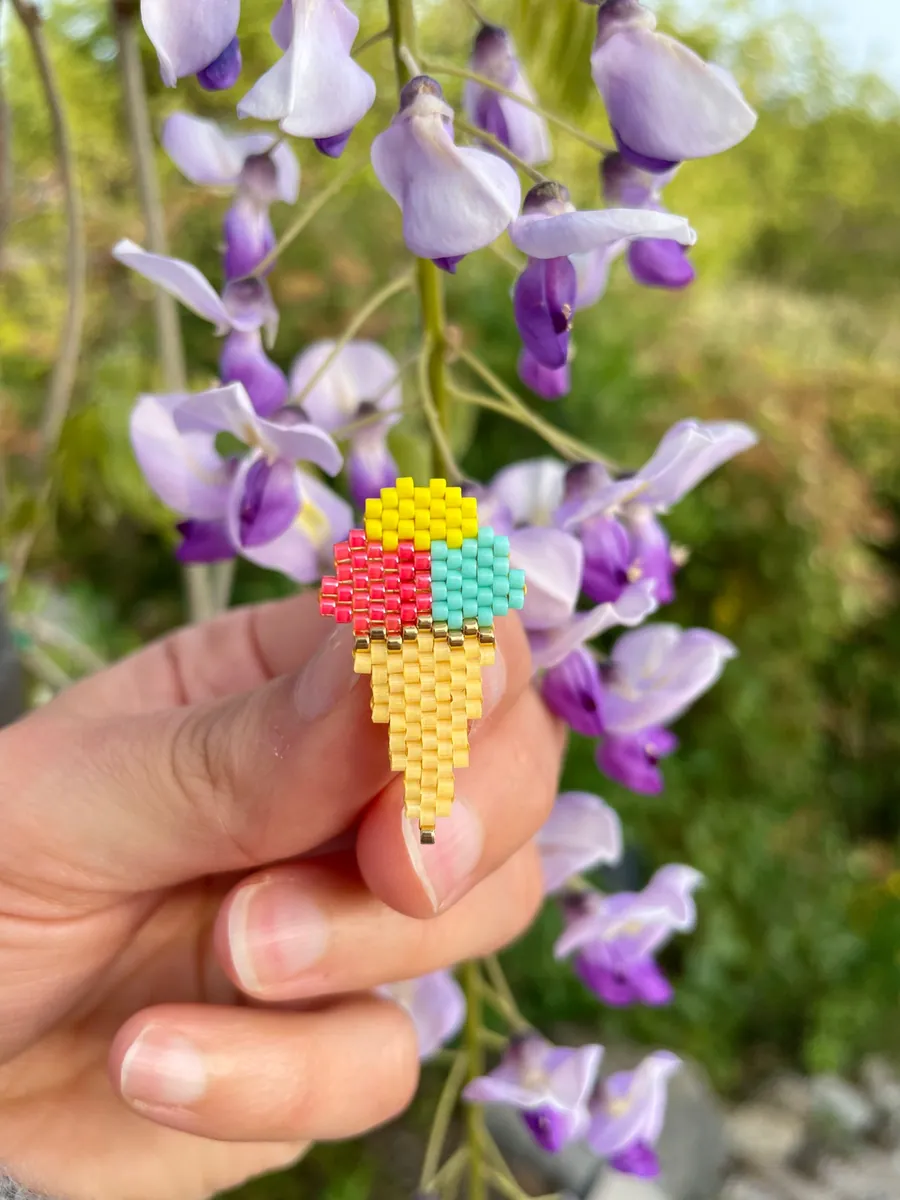Broche Cornet de Glace en perles — Atelier Miyuki