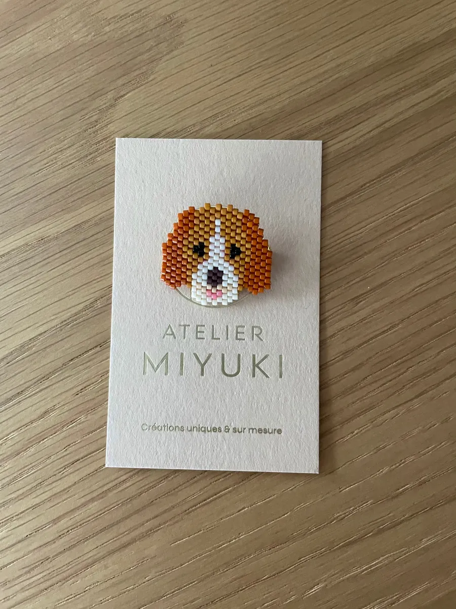 Broche Chien Beagle en perles — Atelier Miyuki