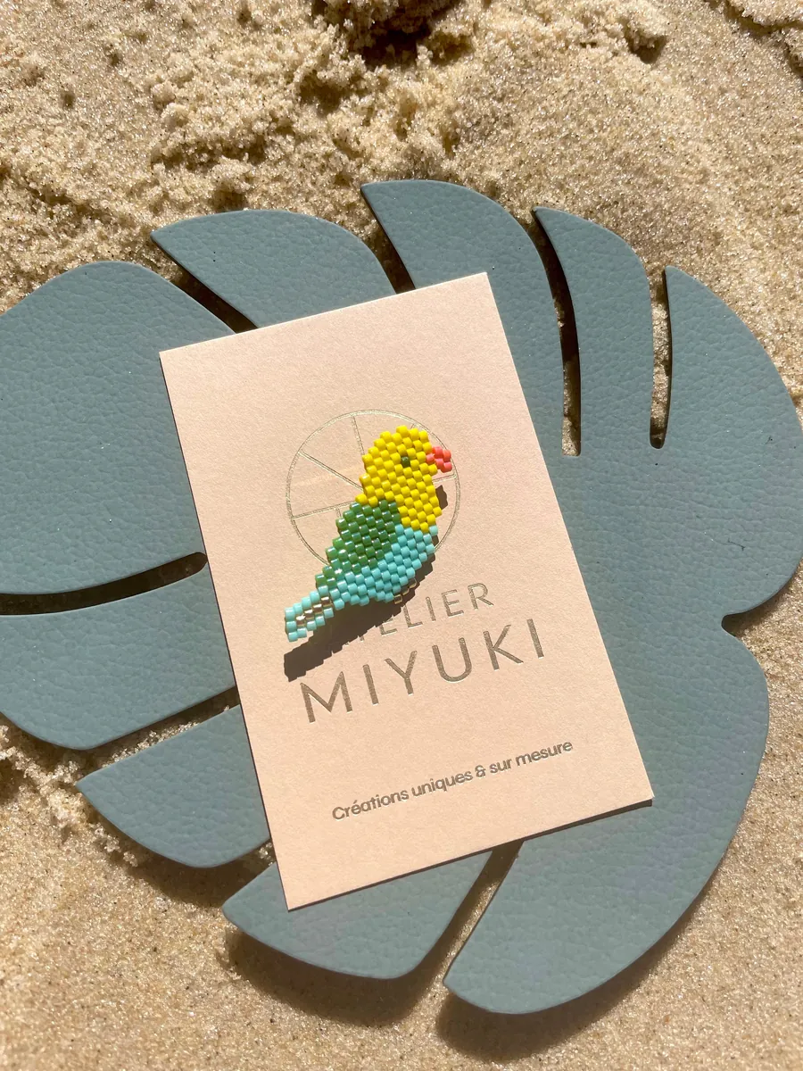 Broche Oiseau Perruche — Atelier Miyuki