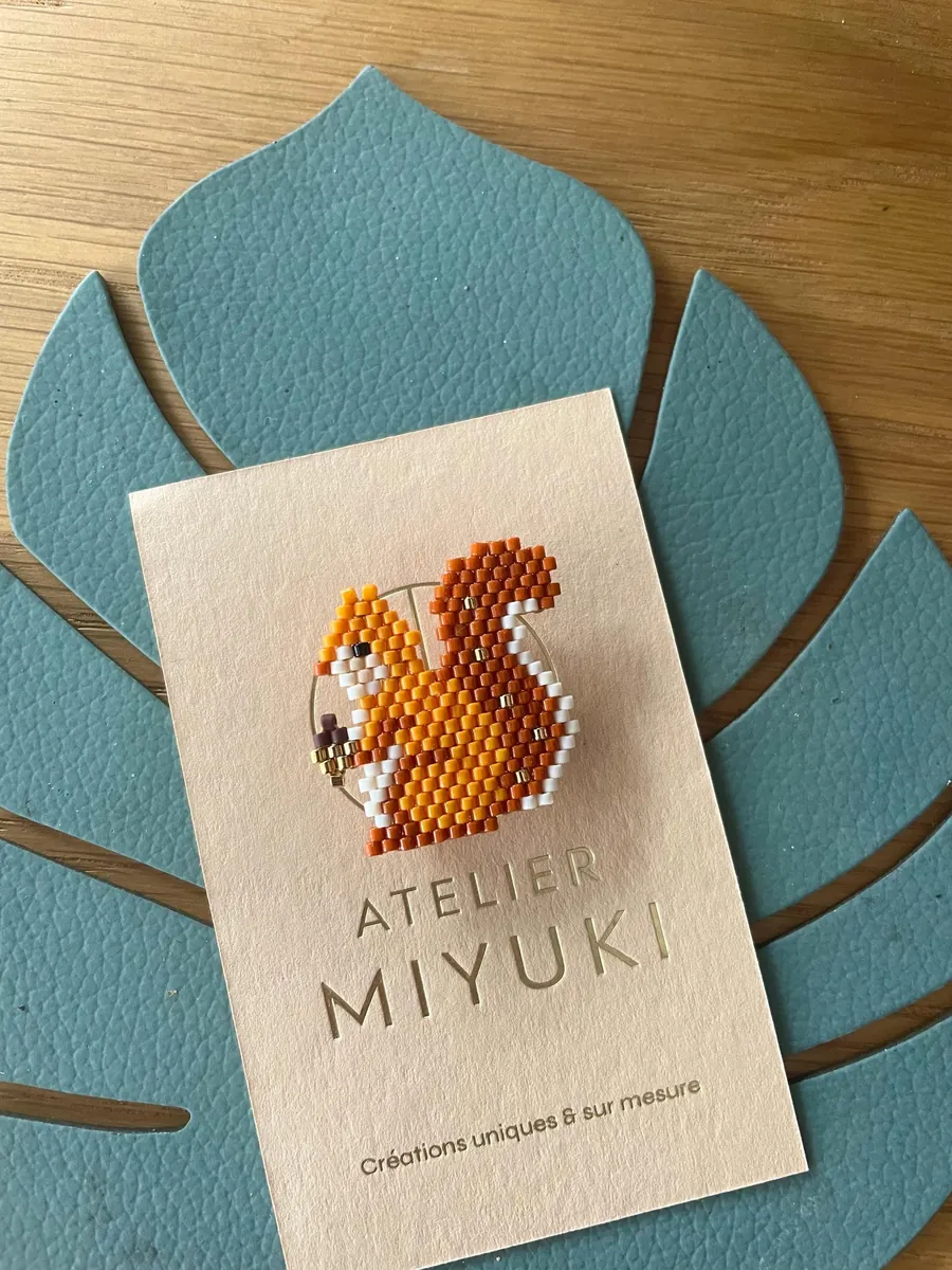 Broche Écureuil en perles — Atelier Miyuki