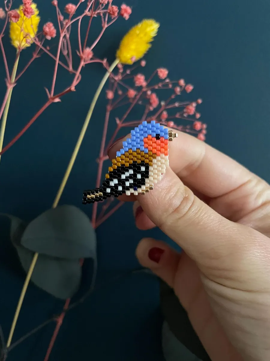 Broche Oiseau Pinson — Atelier Miyuki