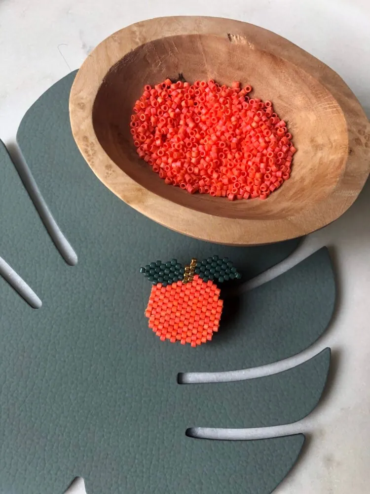 Broche Mandarine / clémentine — Atelier Miyuki