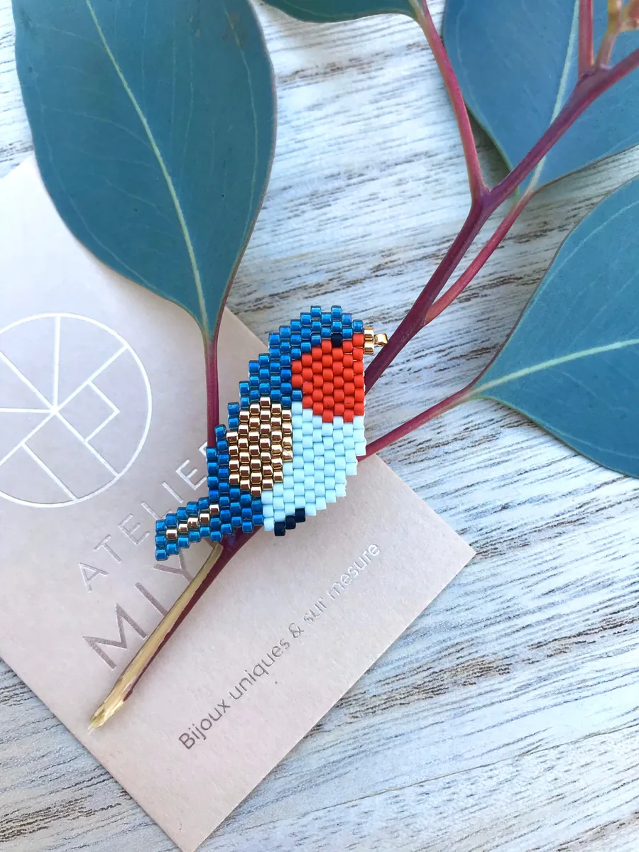 Broche Oiseau Rouge-Gorge — Atelier Miyuki