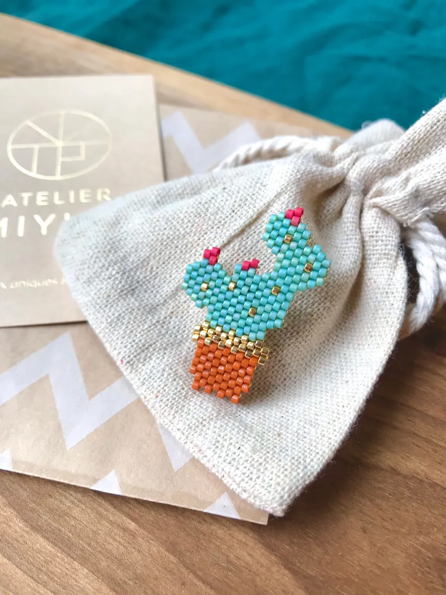 Broche Cactus Figuier de Barbarie — Atelier Miyuki